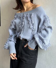 Thevon（ゼボン）の「ウェーブフリンジショートニット（ニット/セーター）」