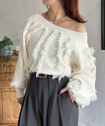 Thevon | ウェーブフリンジショートニット(ニット/セーター)