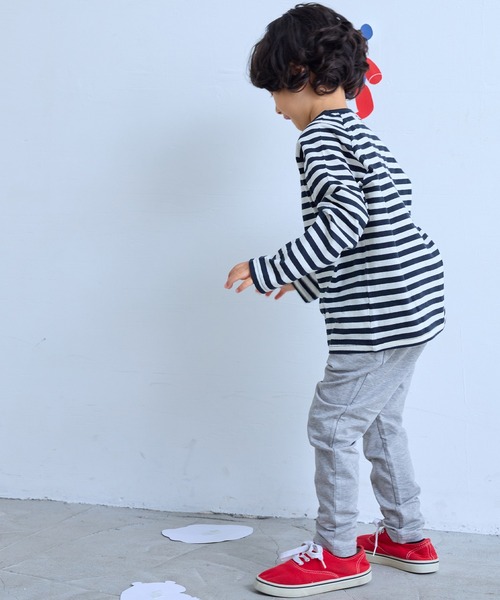 MARKEY'S（マーキーズ）の「サキソメボーダーカットソー（Tシャツ/カットソー・キッズ・ブラック系その他/イエロー系その他/ブラウン系その他/レッド系その他/グリーン系その他・100/95/90/80/150/140/130/120/110）」の9枚目の写真