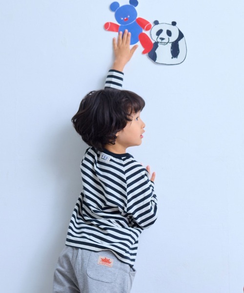 MARKEY'S（マーキーズ）の「サキソメボーダーカットソー（Tシャツ/カットソー・キッズ・ブラック系その他/イエロー系その他/ブラウン系その他/レッド系その他/グリーン系その他・100/95/90/80/150/140/130/120/110）」の8枚目の写真