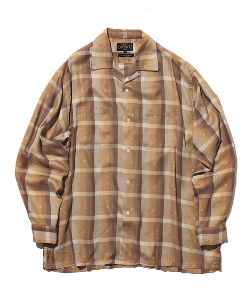 BEAMS PLUS(ビームスプラス)の「Open Collar Sashiko Ombre(シャツ/ブラウス・メンズ・ブラウン/ロイヤルブルー・X-LARGE/MEDIUM/SMALL/LARGE)」の2枚目の写真