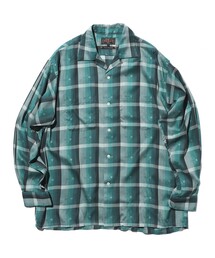 BEAMS PLUS(�r�[���X�v���X)��Open Collar Sashiko Ombre(�V���c/�u���E�X)