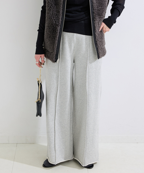 B.C STOCK（ベーセーストック）の「《追加5》ウォッシャブル / 裏毛センターシームスウェットパンツ（スウェットパンツ・レディース・ブラック系その他/チャコールグレー・FREE）」の2枚目の写真