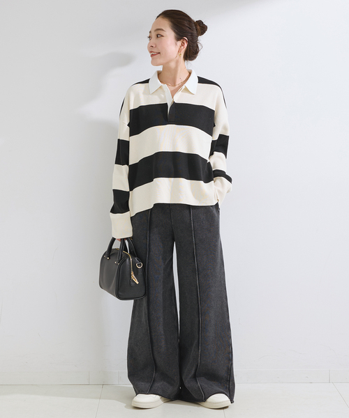 B.C STOCK（ベーセーストック）の「《追加5》ウォッシャブル / 裏毛センターシームスウェットパンツ（スウェットパンツ・レディース・ブラック系その他/チャコールグレー・FREE）」の3枚目の写真