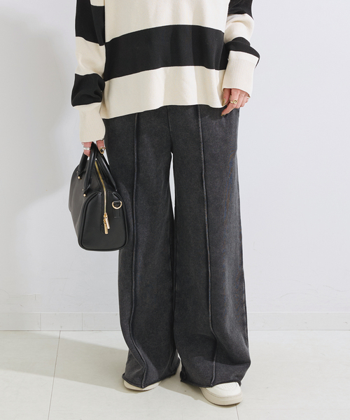 B.C STOCK（ベーセーストック）の「《追加5》ウォッシャブル / 裏毛センターシームスウェットパンツ（スウェットパンツ・レディース・ブラック系その他/チャコールグレー・FREE）」の6枚目の写真