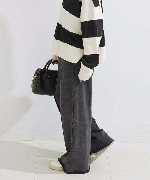 B.C STOCK（ベーセーストック）の「《追加5》ウォッシャブル / 裏毛センターシームスウェットパンツ（スウェットパンツ・レディース・ブラック系その他/チャコールグレー・FREE）」の7枚目の写真