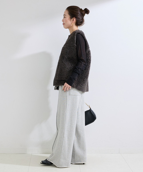 B.C STOCK（ベーセーストック）の「《追加5》ウォッシャブル / 裏毛センターシームスウェットパンツ（スウェットパンツ・レディース・ブラック系その他/チャコールグレー・FREE）」の19枚目の写真