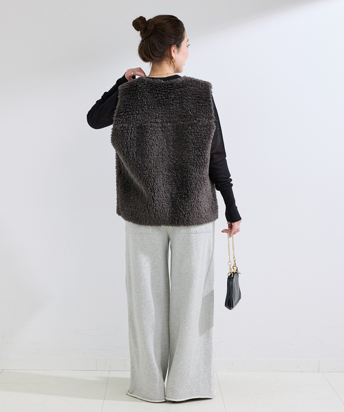 B.C STOCK（ベーセーストック）の「《追加5》ウォッシャブル / 裏毛センターシームスウェットパンツ（スウェットパンツ・レディース・ブラック系その他/チャコールグレー・FREE）」の20枚目の写真