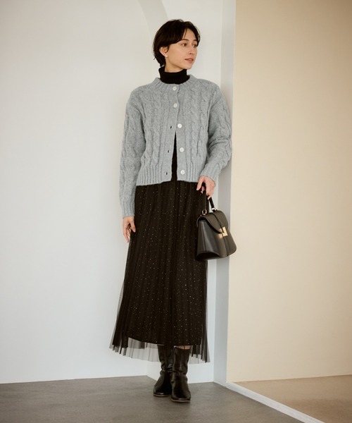 ROPE' PICNIC（ロペピクニック）の「ケーブルニットカーディガン（カーディガン/ボレロ・レディース・ベージュ/ネイビー/ブルー/ピンク系その他/グレー・FREE）」の8枚目の写真