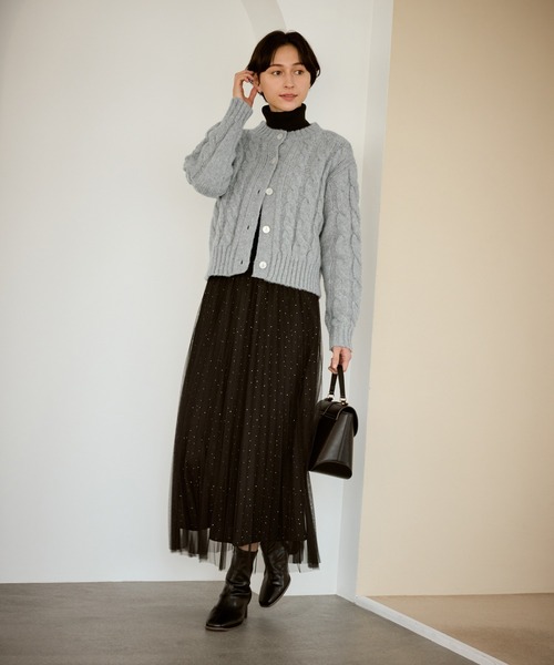 ROPE' PICNIC（ロペピクニック）の「ケーブルニットカーディガン（カーディガン/ボレロ・レディース・ベージュ/ネイビー/ブルー/ピンク系その他/グレー・FREE）」の7枚目の写真