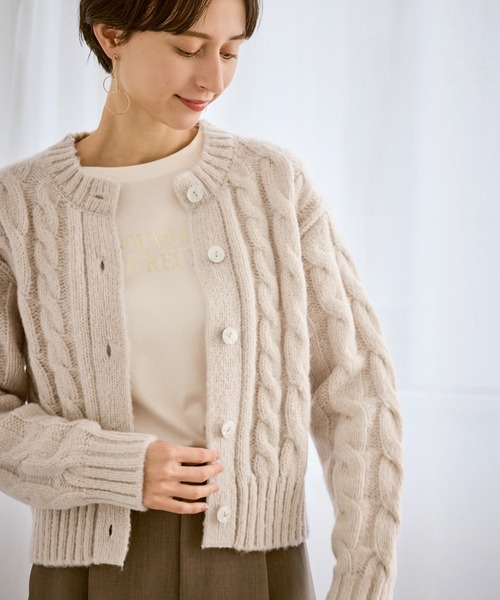 ROPE' PICNIC（ロペピクニック）の「ケーブルニットカーディガン（カーディガン/ボレロ・レディース・ベージュ/ネイビー/ブルー/ピンク系その他/グレー・FREE）」の22枚目の写真