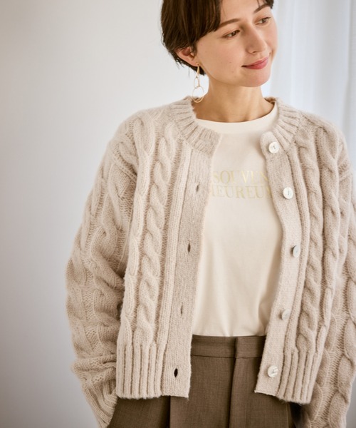 ROPE' PICNIC（ロペピクニック）の「ケーブルニットカーディガン（カーディガン/ボレロ・レディース・ベージュ/ネイビー/ブルー/ピンク系その他/グレー・FREE）」の21枚目の写真