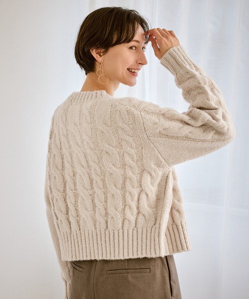ROPE' PICNIC（ロペピクニック）の「ケーブルニットカーディガン（カーディガン/ボレロ・レディース・ベージュ/ネイビー/ブルー/ピンク系その他/グレー・FREE）」の20枚目の写真