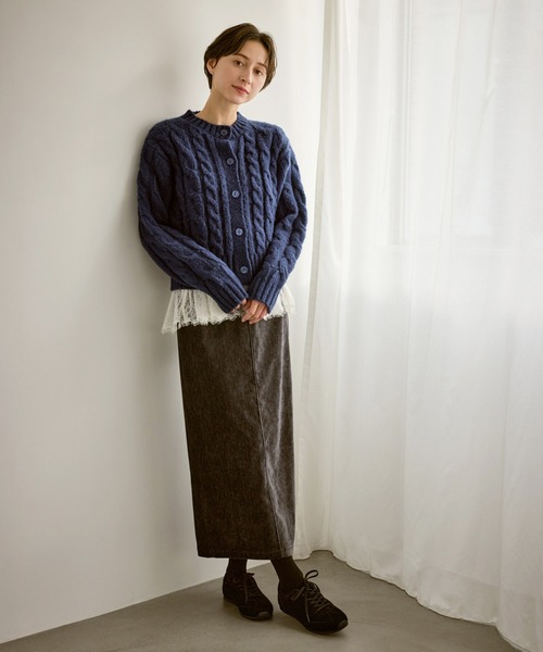 ROPE' PICNIC（ロペピクニック）の「ケーブルニットカーディガン（カーディガン/ボレロ・レディース・ベージュ/ネイビー/ブルー/ピンク系その他/グレー・FREE）」の19枚目の写真