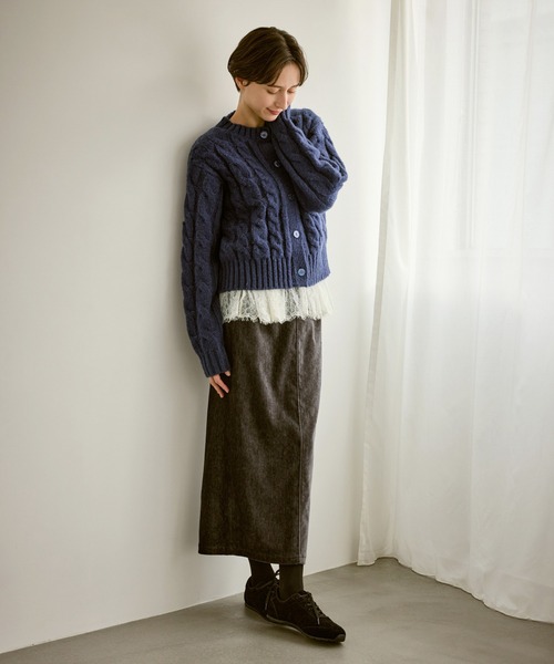 ROPE' PICNIC（ロペピクニック）の「ケーブルニットカーディガン（カーディガン/ボレロ・レディース・ベージュ/ネイビー/ブルー/ピンク系その他/グレー・FREE）」の18枚目の写真