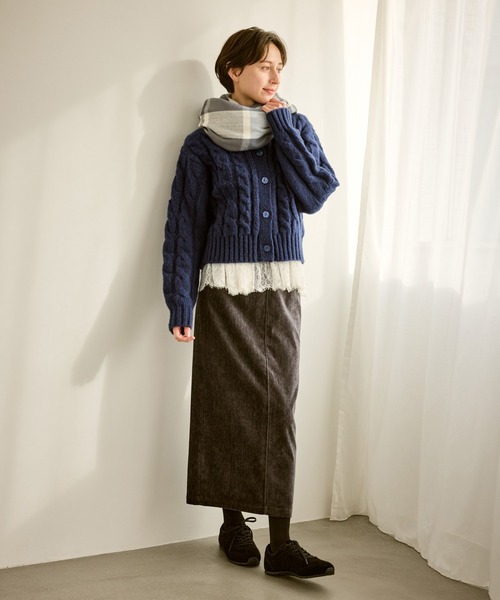 ROPE' PICNIC（ロペピクニック）の「ケーブルニットカーディガン（カーディガン/ボレロ・レディース・ベージュ/ネイビー/ブルー/ピンク系その他/グレー・FREE）」の17枚目の写真