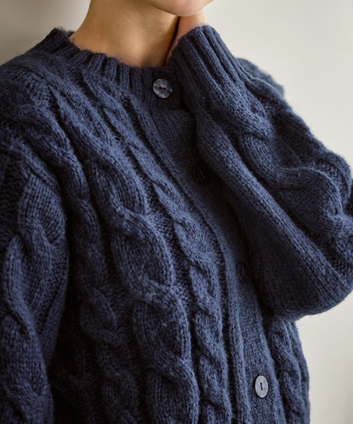 ROPE' PICNIC（ロペピクニック）の「ケーブルニットカーディガン（カーディガン/ボレロ・レディース・ベージュ/ネイビー/ブルー/ピンク系その他/グレー・FREE）」の14枚目の写真