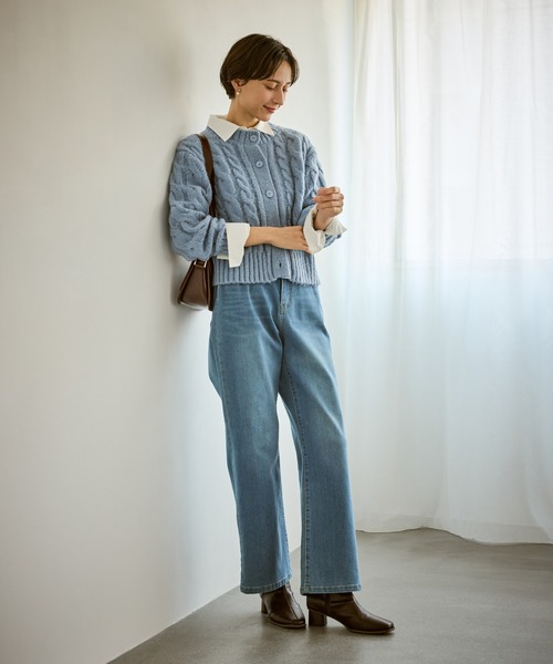 ROPE' PICNIC（ロペピクニック）の「ケーブルニットカーディガン（カーディガン/ボレロ・レディース・ベージュ/ネイビー/ブルー/ピンク系その他/グレー・FREE）」の11枚目の写真