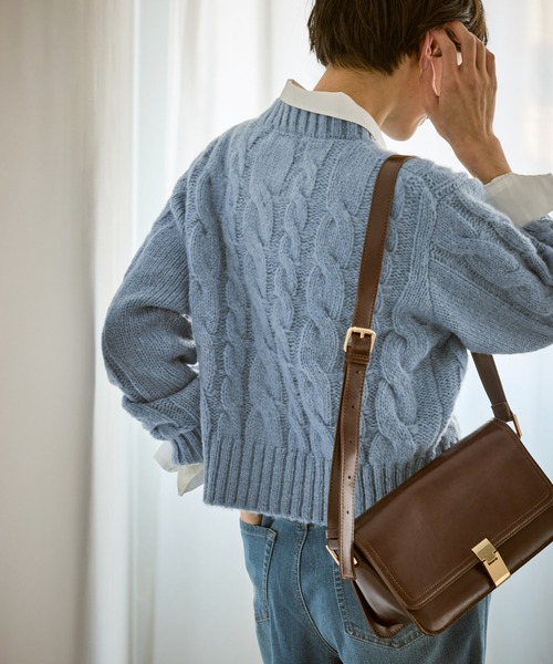 ROPE' PICNIC（ロペピクニック）の「ケーブルニットカーディガン（カーディガン/ボレロ・レディース・ベージュ/ネイビー/ブルー/ピンク系その他/グレー・FREE）」の9枚目の写真