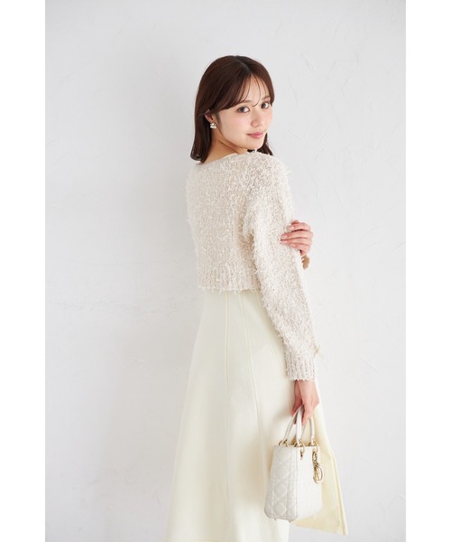 tocco closet(トッコ クローゼット)の「リボン付きニットボレロ×ニットワンピースセット(ワンピース・レディース・モカ/アイボリー・M)」の10枚目の写真