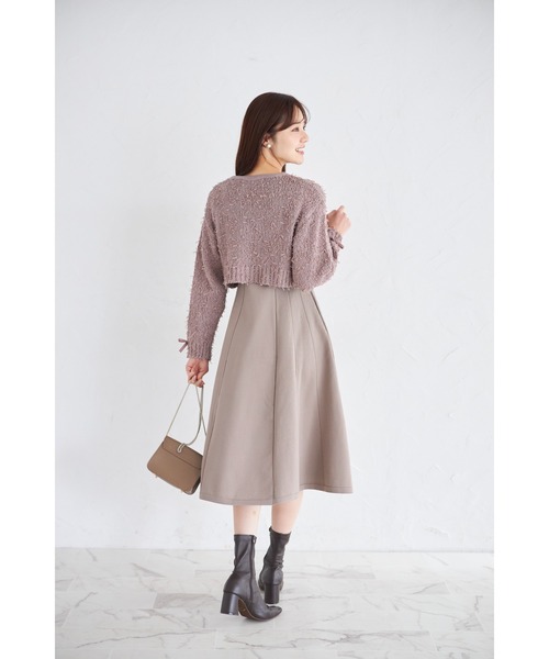 tocco closet(トッコ クローゼット)の「リボン付きニットボレロ×ニットワンピースセット(ワンピース・レディース・モカ/アイボリー・M)」の18枚目の写真