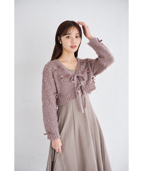 tocco closet(トッコ クローゼット)の「リボン付きニットボレロ×ニットワンピースセット(ワンピース・レディース・モカ/アイボリー・M)」の22枚目の写真