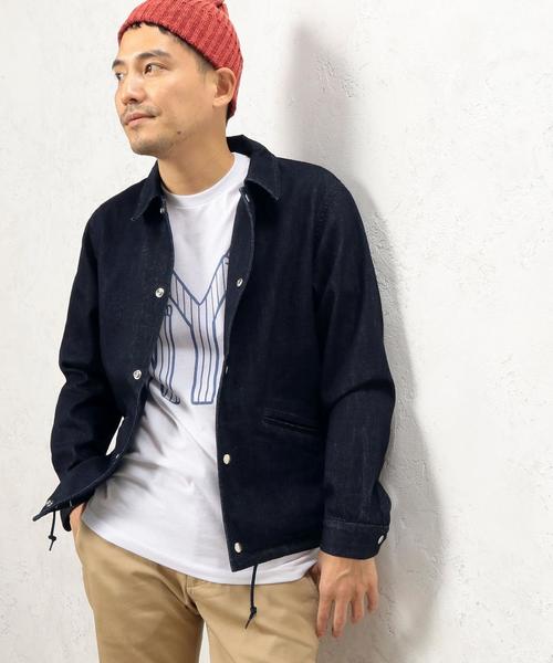 green label relaxing(グリーンレーベルリラクシング)の「SC INDIGO コーチジャケット◆(デニムジャケット・メンズ・ネイビー・SMALL/LARGE/MEDIUM)」の2枚目の写真