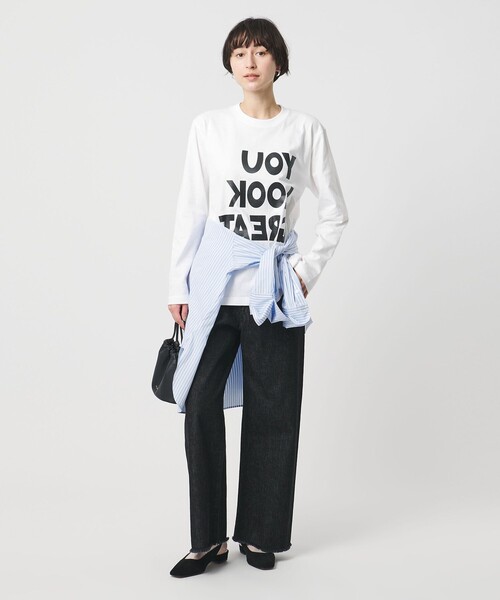 m's braque（エムズブラック）の「【別注】＜m’s braque＞YOU LOOK GREAT Tシャツ（Tシャツ/カットソー・レディース・ホワイト・M）」の3枚目の写真