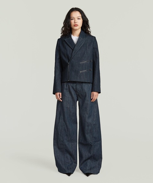 G-STAR（ジースター）の「Helyx 3D Cinch Wide Jeans/立体裁断ワイドルーズジーンズ/シンチバック/L28（デニムパンツ・レディース・ダークインディゴブルー・27inch/26inch/25inch/24inch）」の6枚目の写真