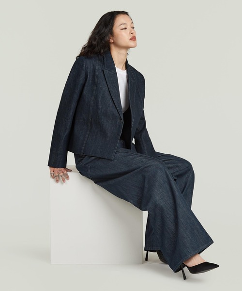 G-STAR（ジースター）の「Helyx 3D Cinch Wide Jeans/立体裁断ワイドルーズジーンズ/シンチバック/L28（デニムパンツ・レディース・ダークインディゴブルー・27inch/26inch/25inch/24inch）」の5枚目の写真