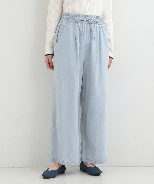 SHOO・LA・RUE(シューラルー)の「【ライトオンスデニム/着丈選べる】らくらくデニムイージーワイドパンツ(デニムパンツ・レディース・ライトブルー/ブラック/ブルー系その他/ライトグレー・01/04/03/02/42/40/38/36)」の18枚目の写真