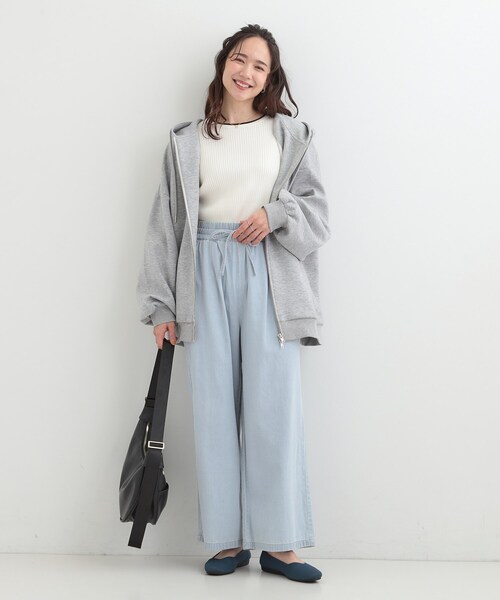 SHOO・LA・RUE(シューラルー)の「【ライトオンスデニム/着丈選べる】らくらくデニムイージーワイドパンツ(デニムパンツ・レディース・ライトブルー/ブラック/ブルー系その他/ライトグレー・01/04/03/02/42/40/38/36)」の20枚目の写真