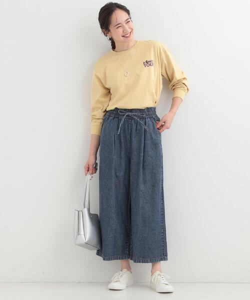 SHOO・LA・RUE(シューラルー)の「【高レビュー/ライトオンスデニム/着丈選べる/S-LL】夏でもはける らくらくデニムイージーワイドパンツ(デニムパンツ・レディース・ライトブルー/ブラック/ブルー系その他/ライトグレー・01/04/03/02/42/40/38/36)」の12枚目の写真