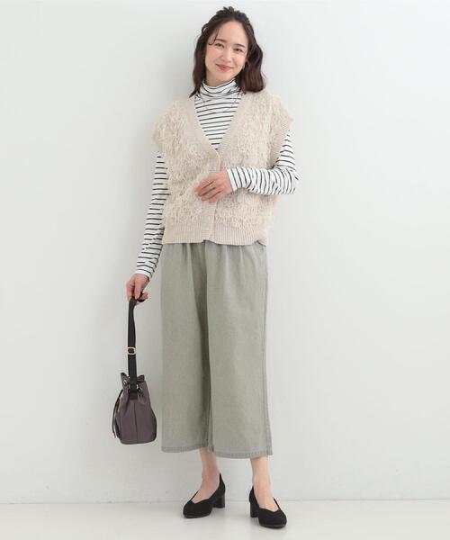 SHOO・LA・RUE(シューラルー)の「【高レビュー/ライトオンスデニム/着丈選べる/S-LL】夏でもはける らくらくデニムイージーワイドパンツ(デニムパンツ・レディース・ライトブルー/ブラック/ブルー系その他/ライトグレー・01/04/03/02/42/40/38/36)」の5枚目の写真