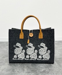 Nostalgic Garage（ノスタルジックガレー）の「Nostalgic Garage:70'SFELT  TOTE BAG:70年代フェルト プードル刺繍 トートバッグ（トートバッグ）」