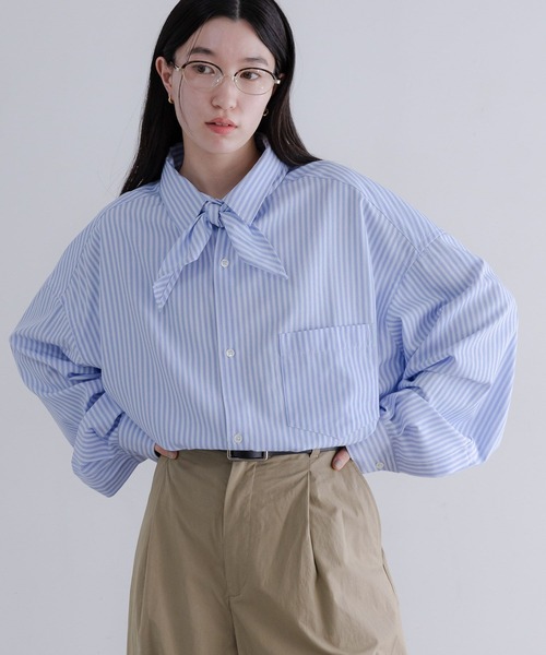 LOWRYS FARM（ローリーズファーム）の「【LFM(U)】BROADストライプシャツＬＳ　 636717（シャツ/ブラウス・メンズ・ベージュ/ブルー/ベージュ系その他・MEDIUM/LARGE）」の3枚目の写真