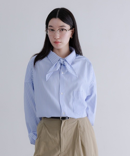 LOWRYS FARM（ローリーズファーム）の「【LFM(U)】BROADストライプシャツＬＳ　 636717（シャツ/ブラウス・メンズ・ベージュ/ブルー/ベージュ系その他・MEDIUM/LARGE）」の18枚目の写真