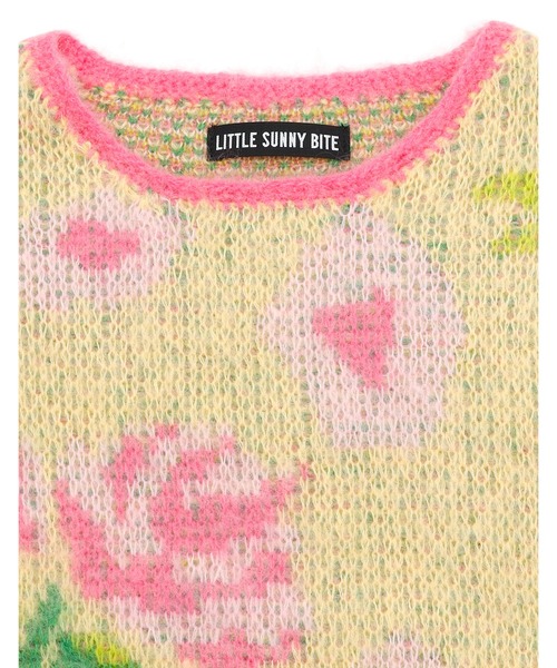 Little sunny bite（リトルサニーバイト）の「Little sunny bite/floral knit（ニット/セーター・レディース・ピンク/イエロー/ブラック・MEDIUM/SMALL）」の14枚目の写真