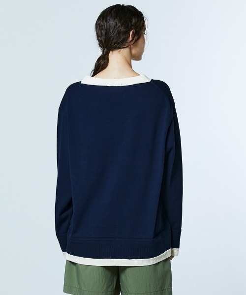 DOUBLE STANDARD CLOTHING(ダブルスタンダードクロージング)の「Dロゴ クロシェVニット(ニット/セーター・レディース・ネイビー・FREE)」の5枚目の写真