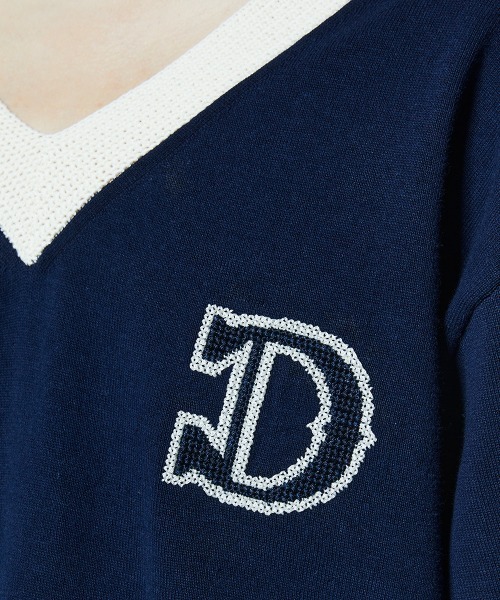 DOUBLE STANDARD CLOTHING(ダブルスタンダードクロージング)の「Dロゴ クロシェVニット(ニット/セーター・レディース・ネイビー・FREE)」の7枚目の写真