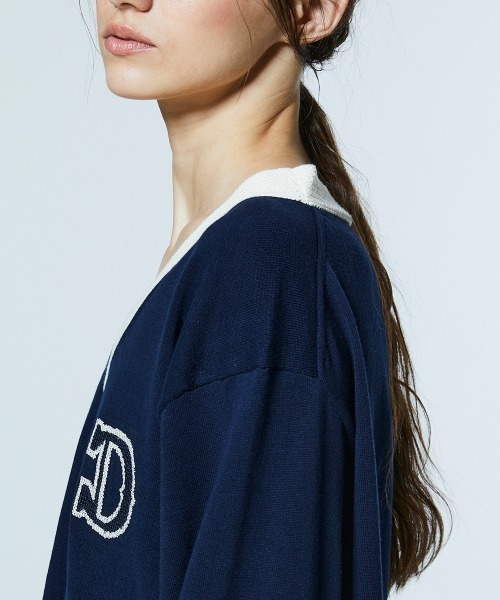 DOUBLE STANDARD CLOTHING(ダブルスタンダードクロージング)の「Dロゴ クロシェVニット(ニット/セーター・レディース・ネイビー・FREE)」の8枚目の写真