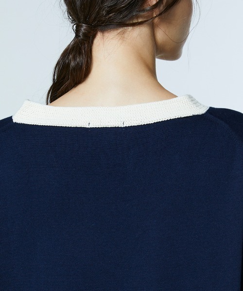 DOUBLE STANDARD CLOTHING(ダブルスタンダードクロージング)の「Dロゴ クロシェVニット(ニット/セーター・レディース・ネイビー・FREE)」の9枚目の写真
