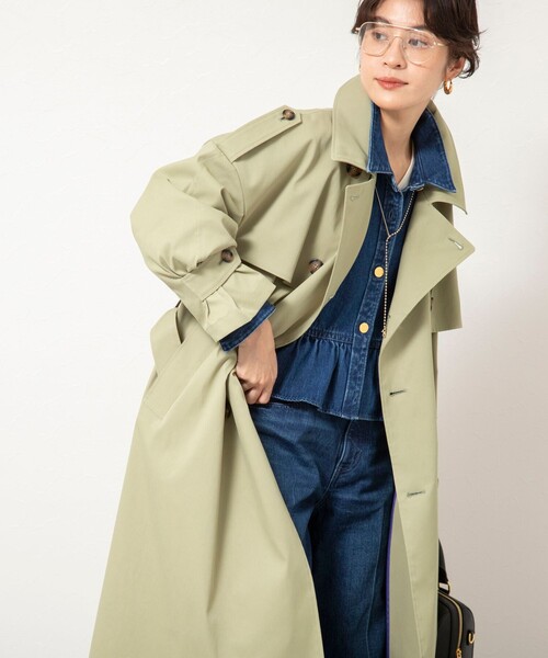 NOLLEY’S（ノーリーズ）の「NMPウォッシャブルロングトレンチコート（トレンチコート・レディース・オリーブ/ベージュ・M）」の3枚目の写真
