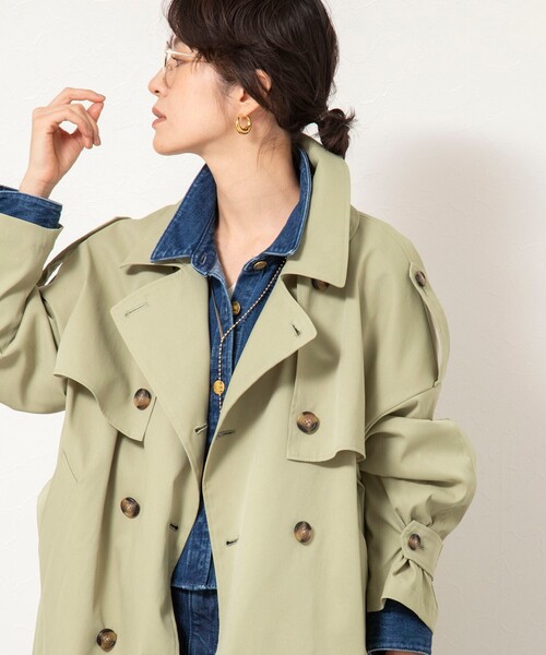 NOLLEY’S（ノーリーズ）の「NMPウォッシャブルロングトレンチコート（トレンチコート・レディース・オリーブ/ベージュ・M）」の4枚目の写真