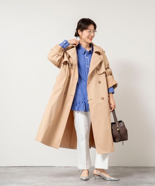 NOLLEY’S（ノーリーズ）の「NMPウォッシャブルロングトレンチコート（トレンチコート・レディース・オリーブ/ベージュ・M）」の8枚目の写真