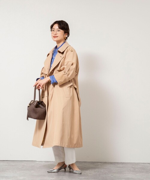 NOLLEY’S（ノーリーズ）の「NMPウォッシャブルロングトレンチコート（トレンチコート・レディース・オリーブ/ベージュ・M）」の10枚目の写真