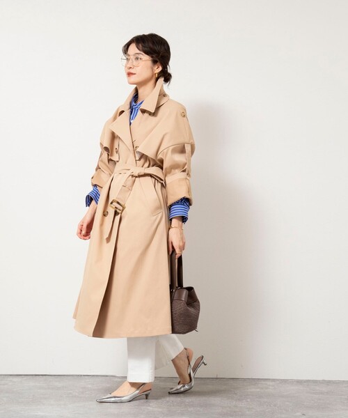 NOLLEY’S（ノーリーズ）の「NMPウォッシャブルロングトレンチコート（トレンチコート・レディース・オリーブ/ベージュ・M）」の12枚目の写真