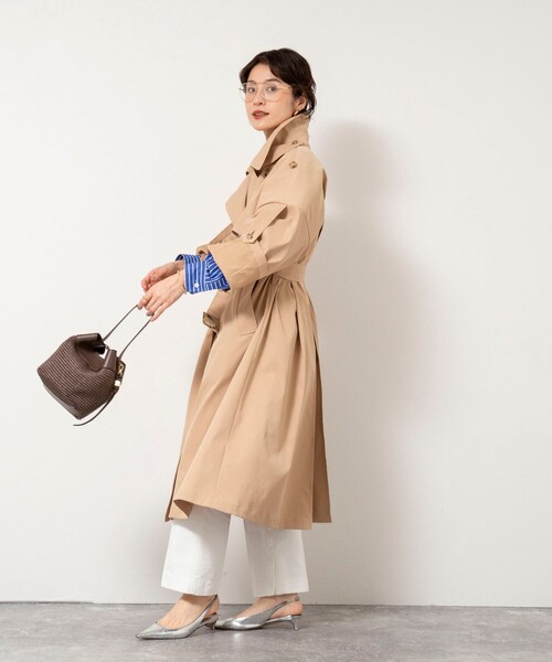 NOLLEY’S（ノーリーズ）の「NMPウォッシャブルロングトレンチコート（トレンチコート・レディース・オリーブ/ベージュ・M）」の13枚目の写真