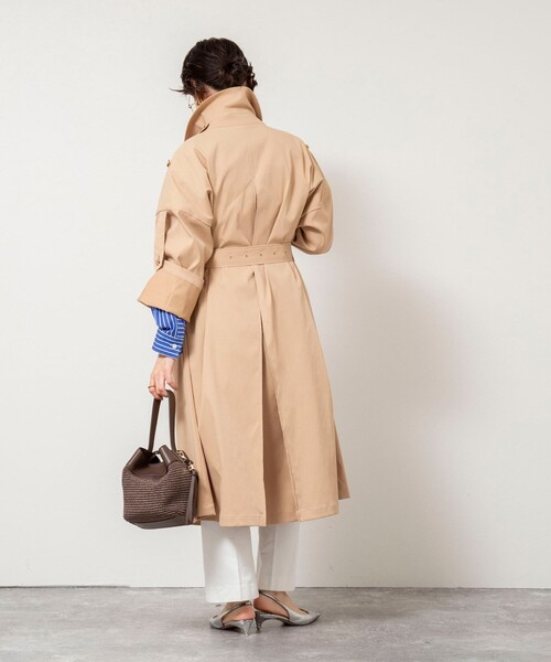 NOLLEY’S（ノーリーズ）の「NMPウォッシャブルロングトレンチコート（トレンチコート・レディース・オリーブ/ベージュ・M）」の14枚目の写真