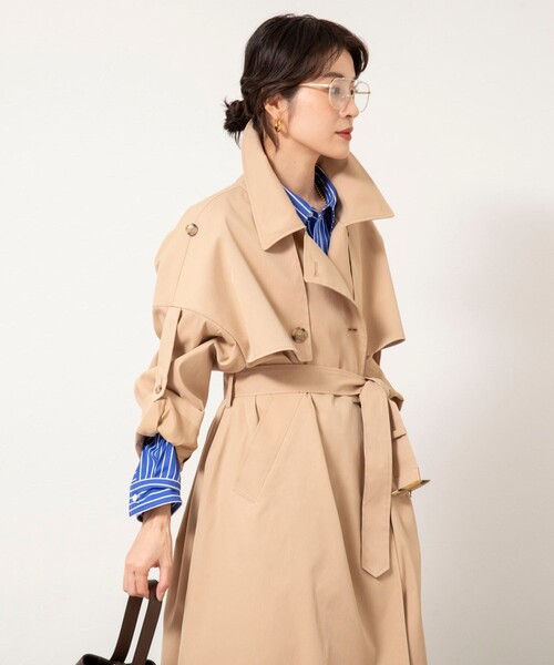 NOLLEY’S（ノーリーズ）の「NMPウォッシャブルロングトレンチコート（トレンチコート・レディース・オリーブ/ベージュ・M）」の18枚目の写真